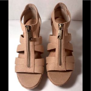 Ralph Lauren Kelcie Linen Zip Espadrille Wedge
